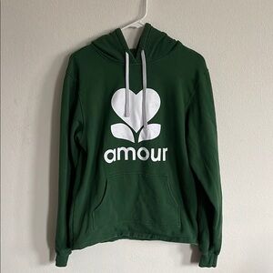 ELL and emm green “amour” hoodie, medium